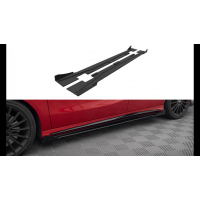 [Street Pro Side Skirts Diffusers + Flaps Mercedes-Benz A 45 AMG W176 Facelift Black-Red + Gloss Flaps]