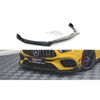 [Maxton Design spoiler pod přední nárazník s křidélky ver.3 pro Mercedes třída A W177 45 AMG, černý lesklý plast ABS]