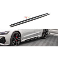 [Maxton Design difuzory pod boční prahy ver.2 pro Audi RS7 C8, černý lesklý plast ABS]