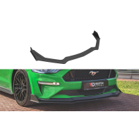 [Maxton Design "Street Pro" spoiler pod přední nárazník ver.2 pro Ford Mustang MK6 GT Facelift, plast ABS bez povrchové úpravy, s červenou linkou]