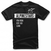 [Panské čierne tričko VALIANT TEE Alpinestars krátke 1036-72002 10]