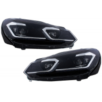 [LED svetlomety vhodné pre VW Golf 6 VI (2008-2013) S Facelift G7.5 Look Strieborné plynulé dynamické sekvenčné natáčacie svetlá]